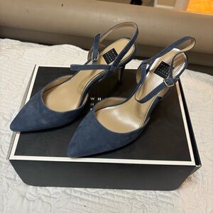 White House Black Market Blue Slingback Heels